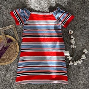 OFF SHOULDER MINI DRESS WITH POCKETS